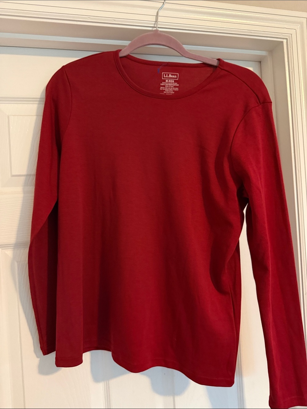 L.L. Bean Red Women's Long Sleeve Crew Tee